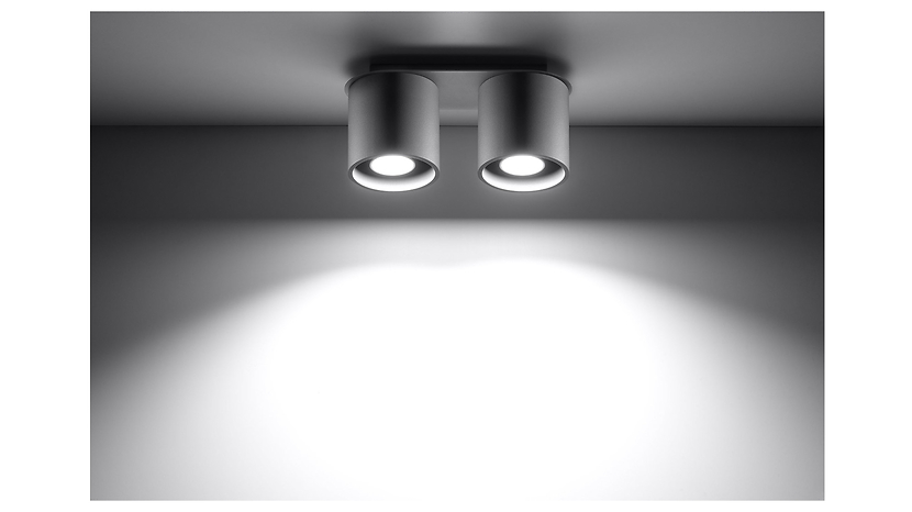 Lampa natynkowa Orbis aluminiowa szara