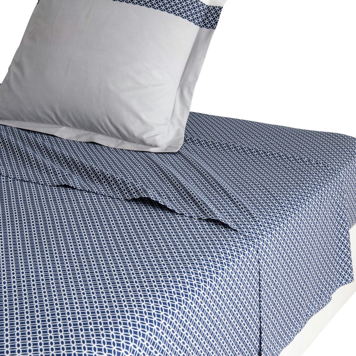 CLAUDIA - Drap plat imprimé en bambou gris240x300