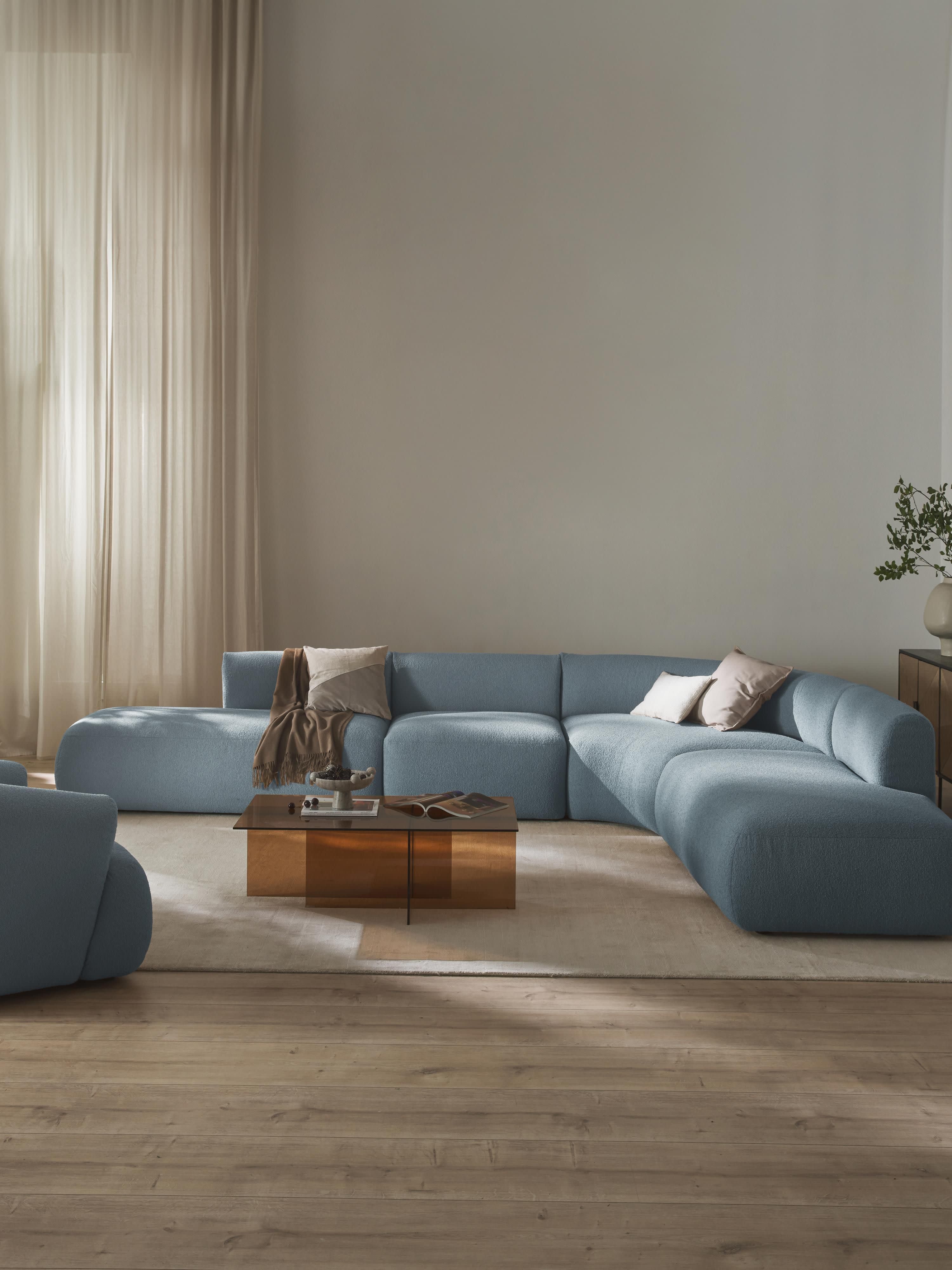 Modulares Bouclé-Ecksofa Sofia (4-Sitzer)