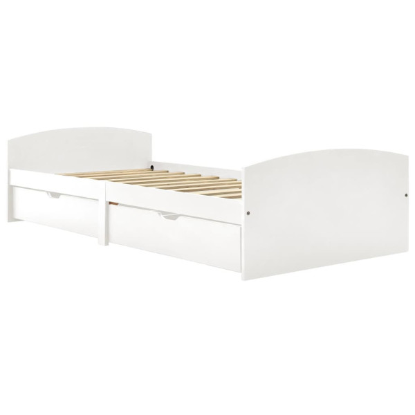 Łóżko Drewniane Rama Łóżka Sofa Biała Do Sypialni Pokoju 90 x 200 cm