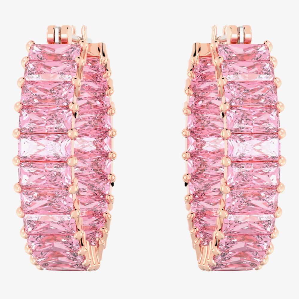 Swarovski Matrix Rose Gold Plated Hoop Earrings 5657726