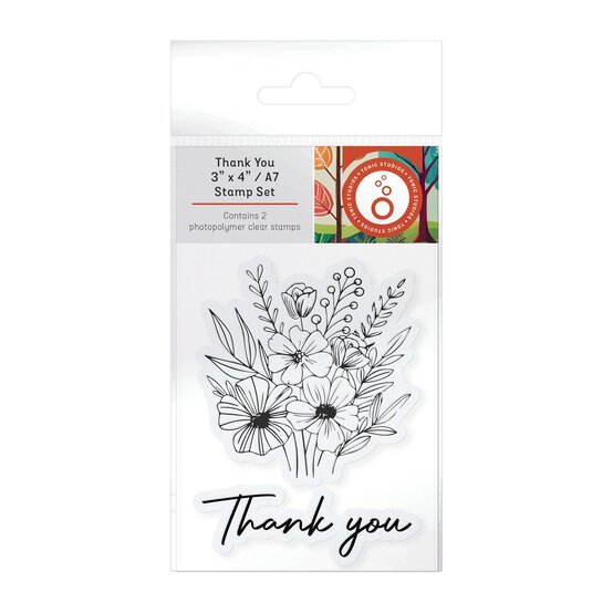 Tonic Studios Thank You Bouquet Stamp Set 2 Pieces