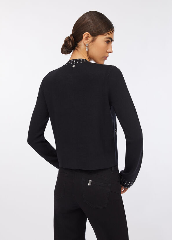 Giacca in maglia con strass
