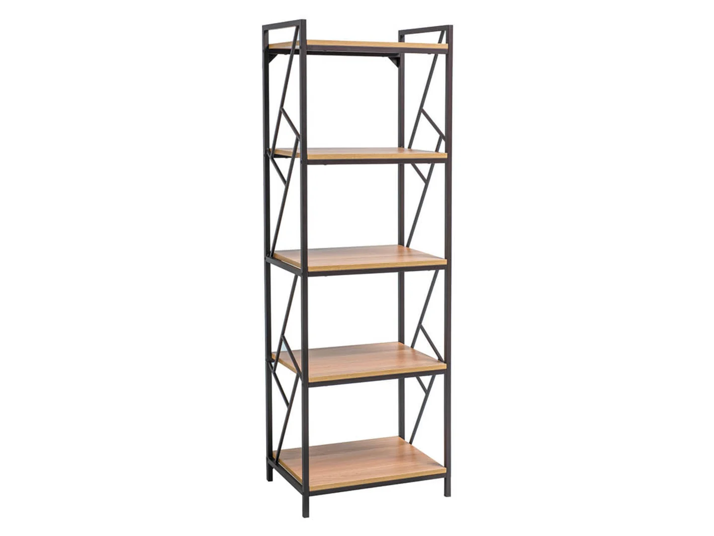 Regał Tablo 60 cm z 5 półkami dąb/ciemny brąz