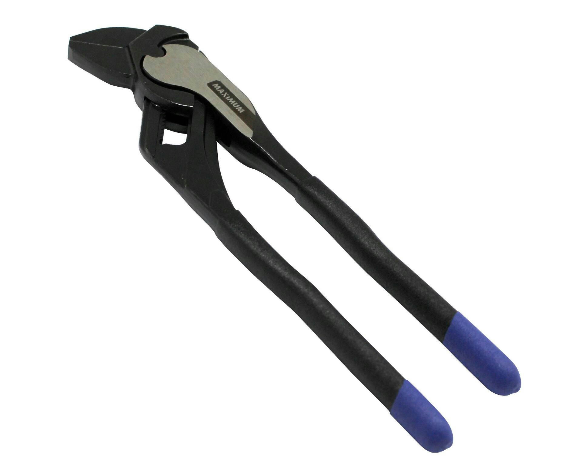 MAXIMUM Pliers Wrench, Smooth Jaws, Black Oxide Coating, Rust Resistant, Colour Coded Tips, 10-in