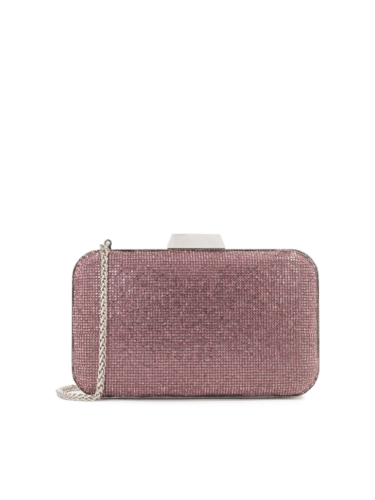 Evening bag box with pink crystals
