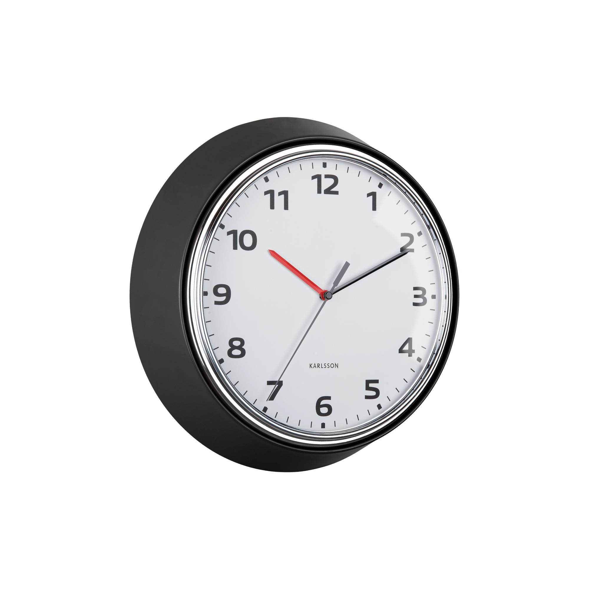 Karlsson wandklok Modern Retro - zwart - Ø34cm