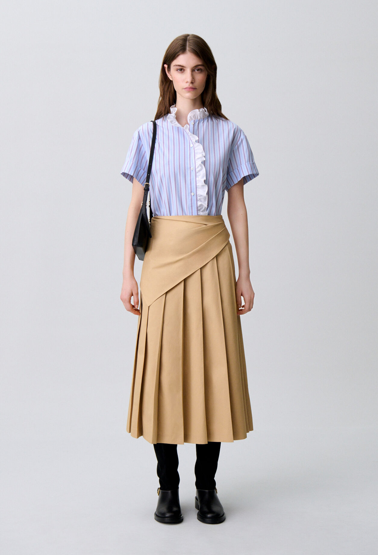 Chemise popeline rayée volants