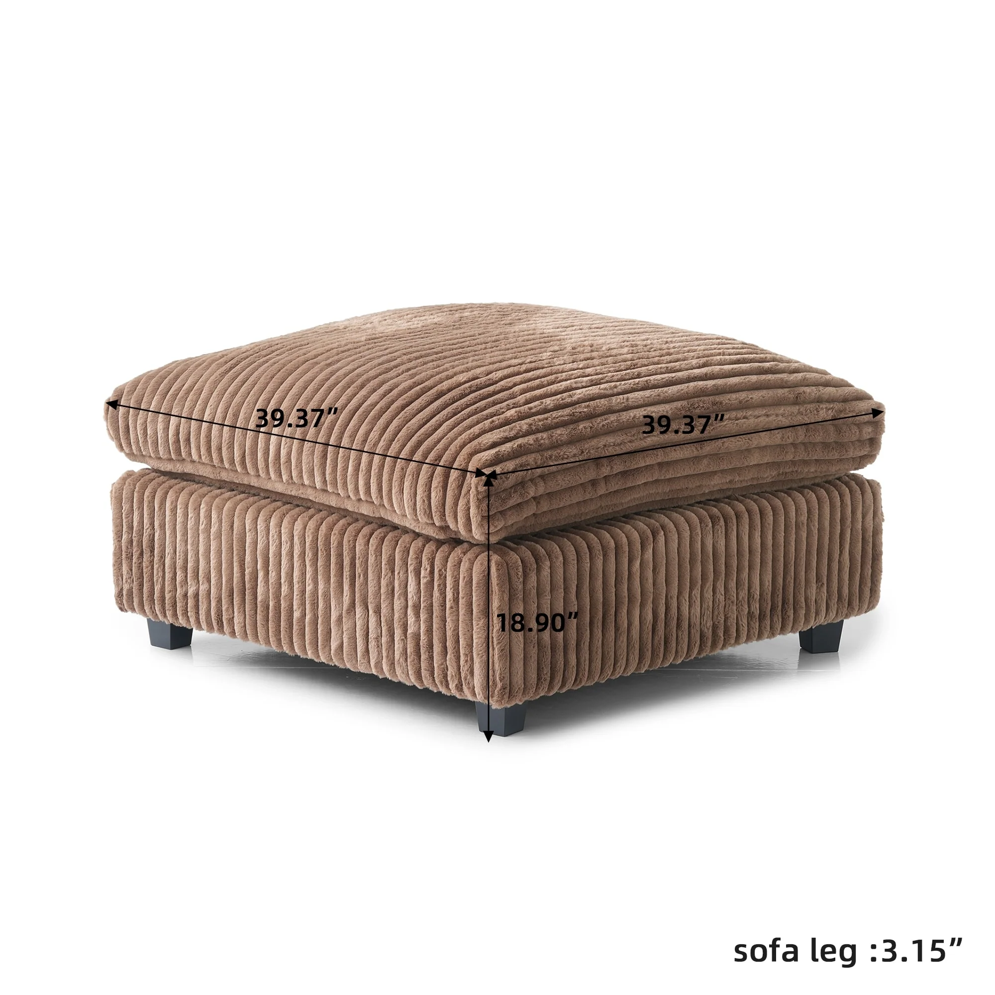 39.37'' Oversized Down Filled Overstuffed Upholstered Ottoman