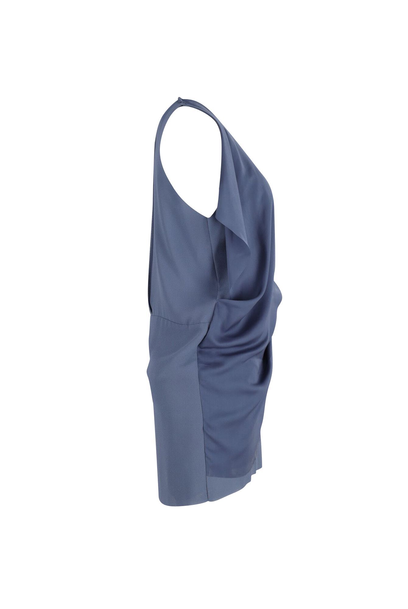 Acne Studios Preloved Mallory Overlay Mini Casual Dress in Navy Blue Polyester