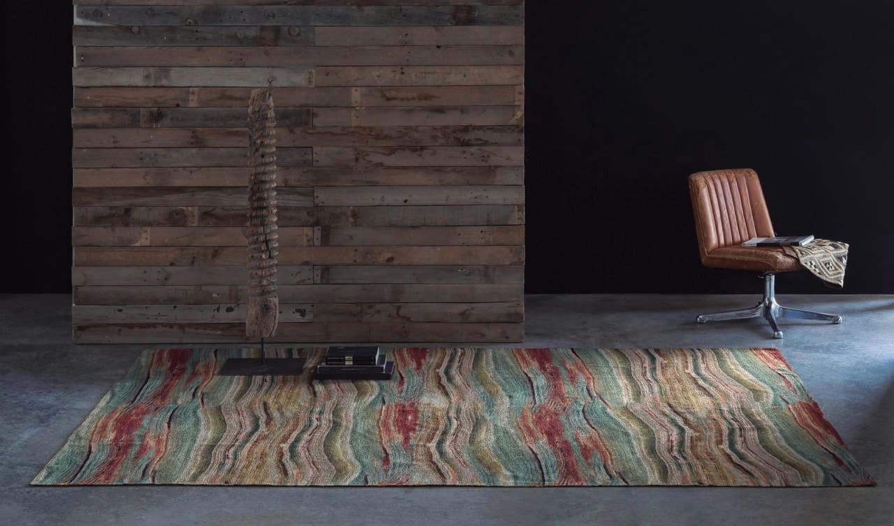 WATER - Tapis décoratif en coton en impression digital multicolore 160x230 cm