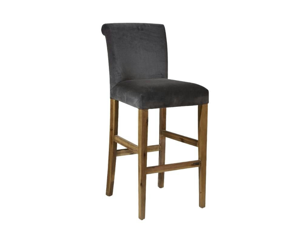 ALIX - Chaise de bar en velours h115cm