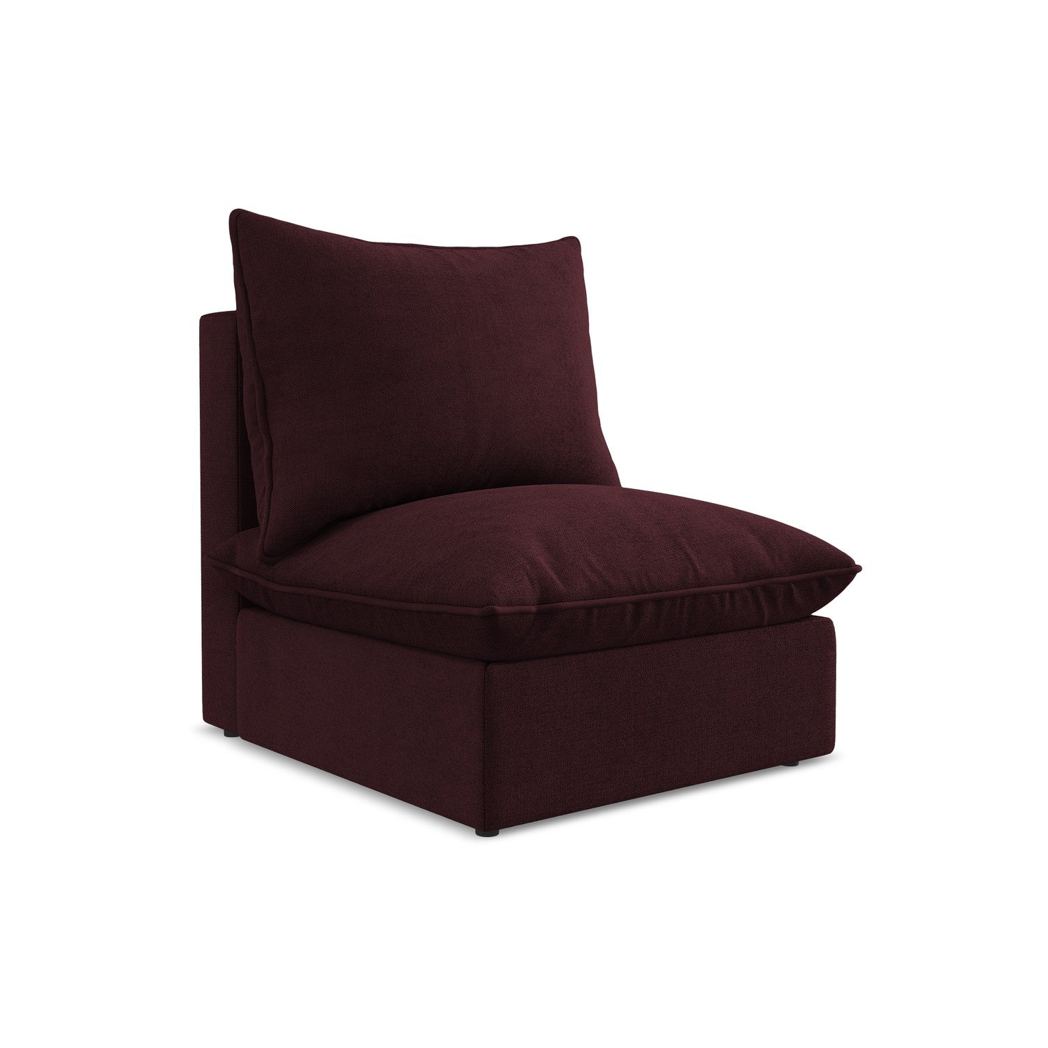 LaMiaSofa Bankmodule midden Ravenna - textuurstof - bordeaux - 75x90x77