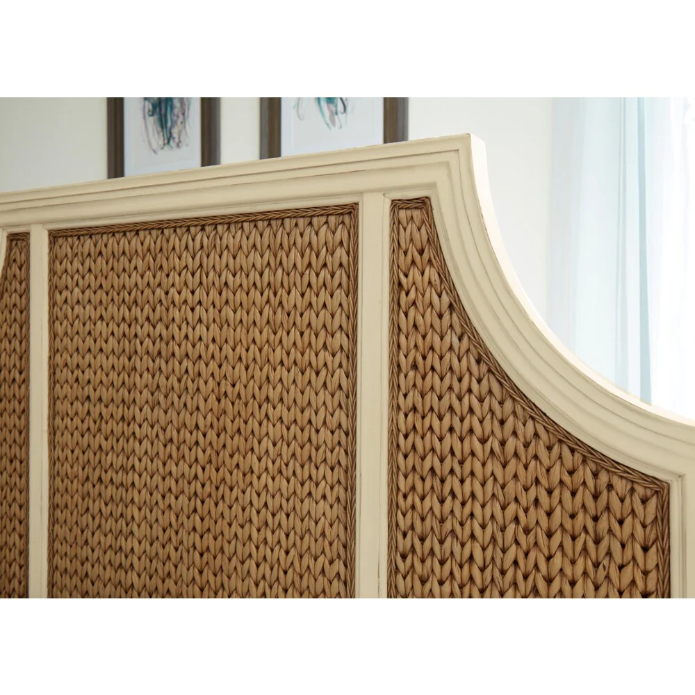 Panama Jack Bridge Hampton Off-white/Brown Wood Woven Headboard