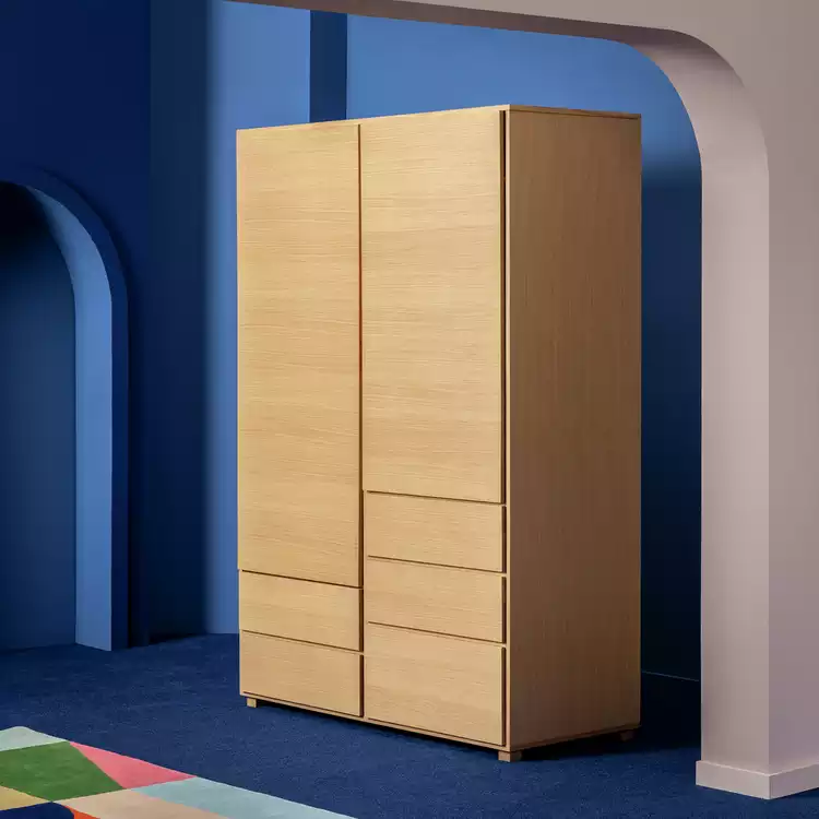 Habitat 60 Hana 2 Door 5 Drawer Wardrobe - Oak