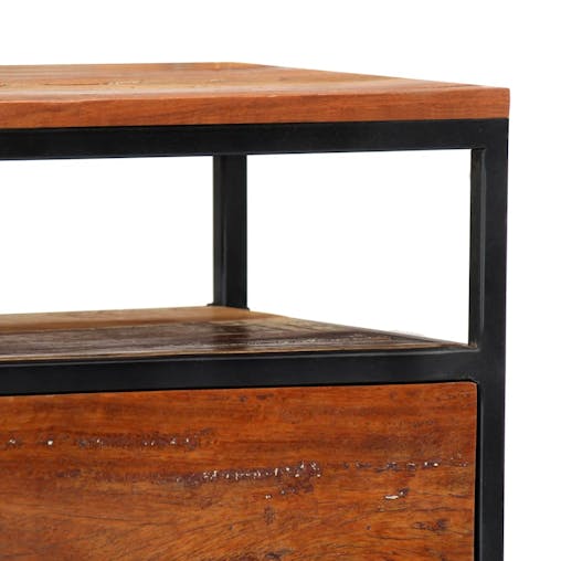 NNEVL Bedside Cabinet 40x30x50 cm Solid Reclaimed Wood and Steel