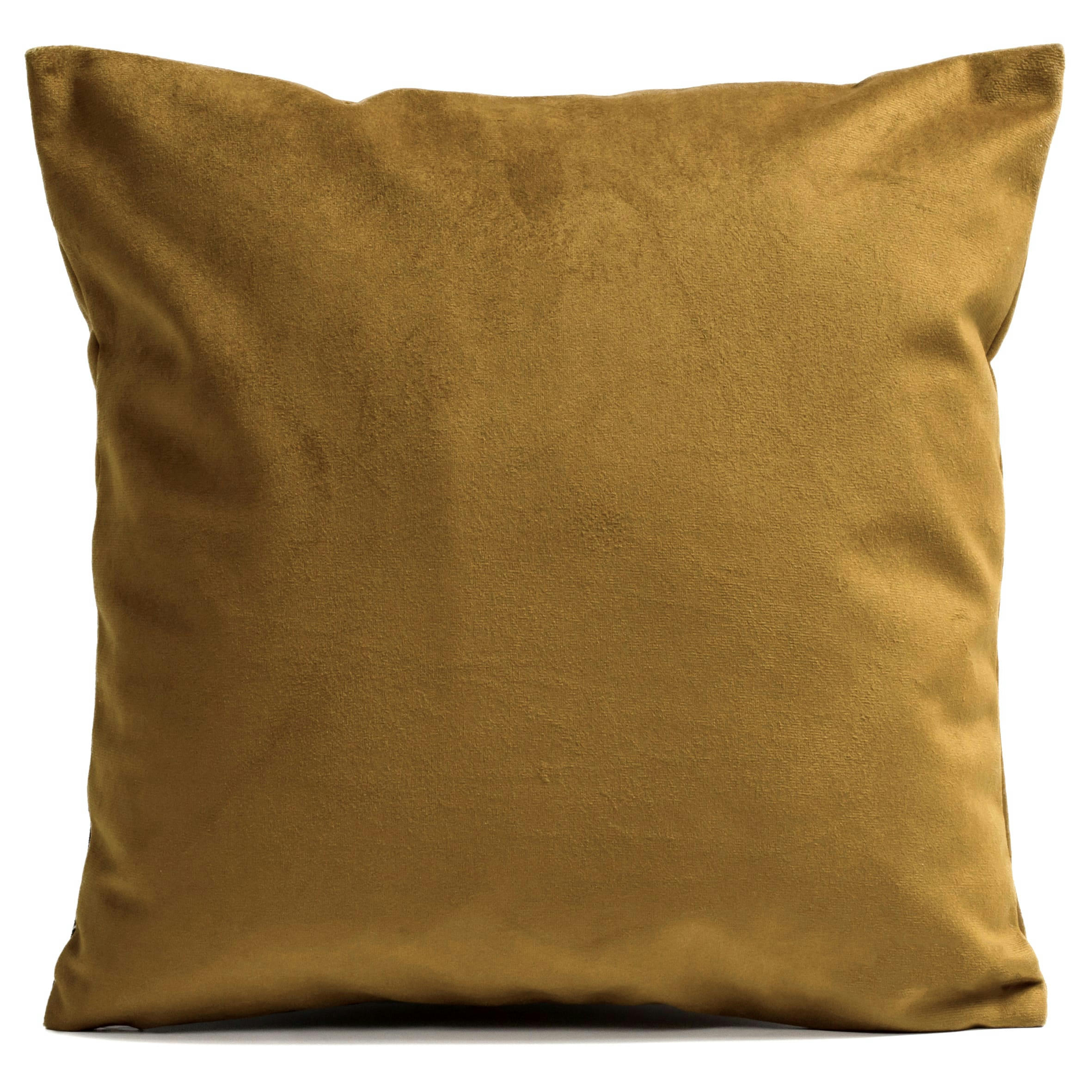 - Coussin uni suédine jaune 40x40cm