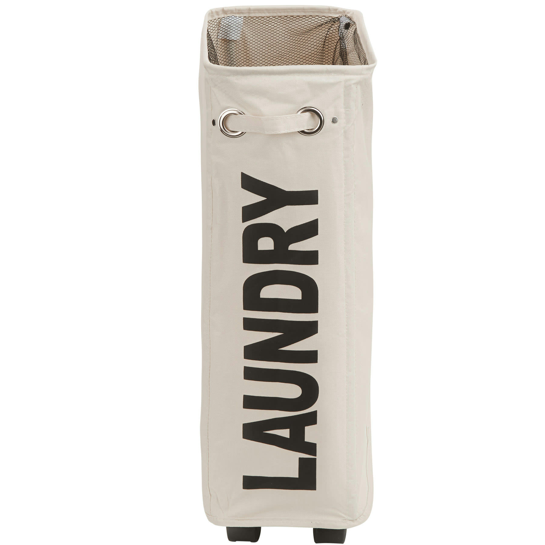 - Panier à linge avec faible largeur monté sur 4 roulettes avec 2 freins