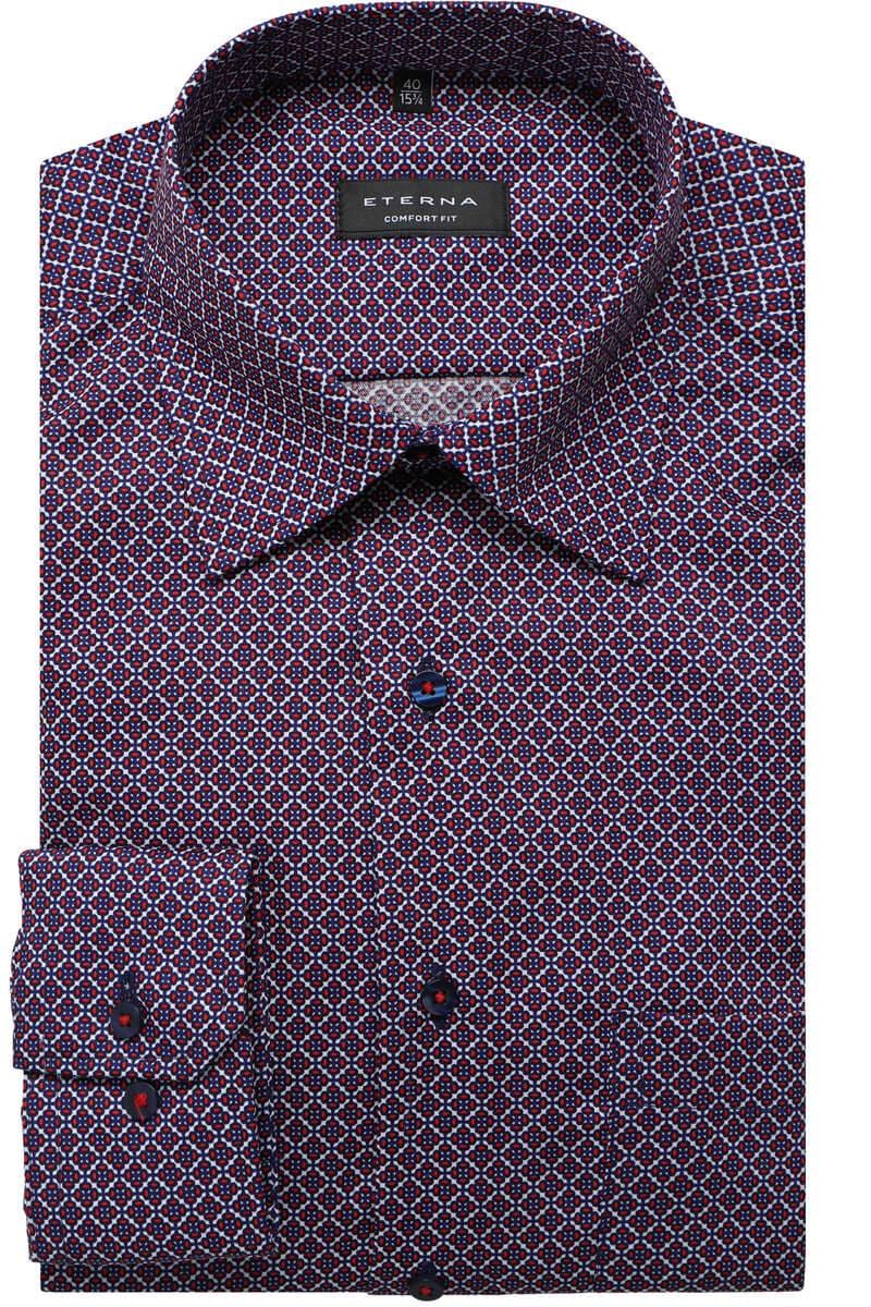 ETERNA Comfort Fit Hemd violett, Bedruckt