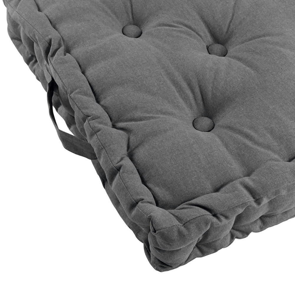 PANAMA - Coussin de sol coton ardoise 45x45cm