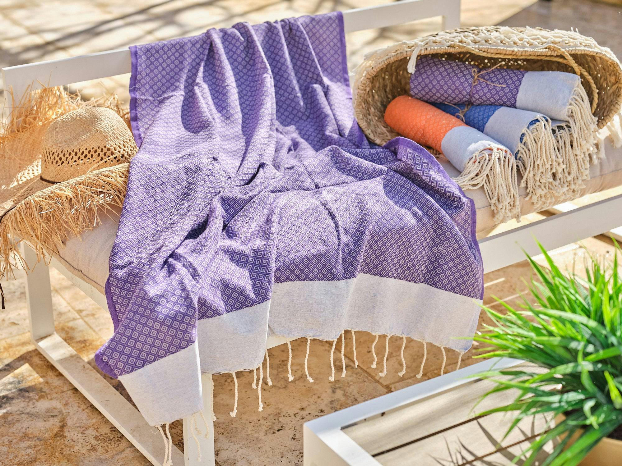- Fouta en coton 100x200cm violet