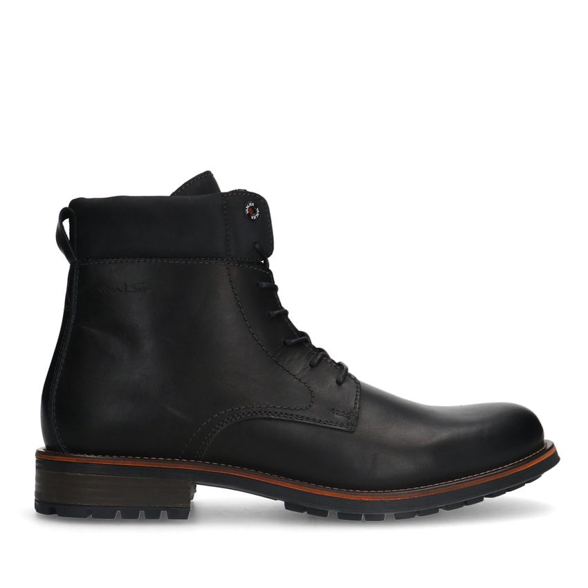 Van Lier Zwarte leren veterboots