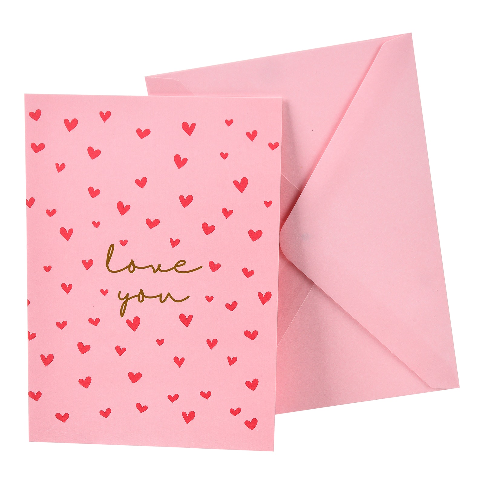 Klappkarte Love You Rosa,L 175 x B 120 mm