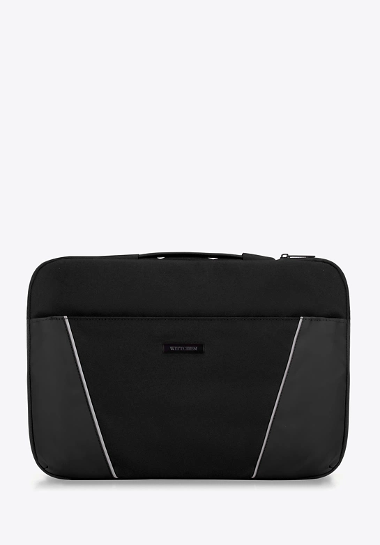 Pokrowiec na laptopa 15'' z ukośnymi przeszyciami czarny