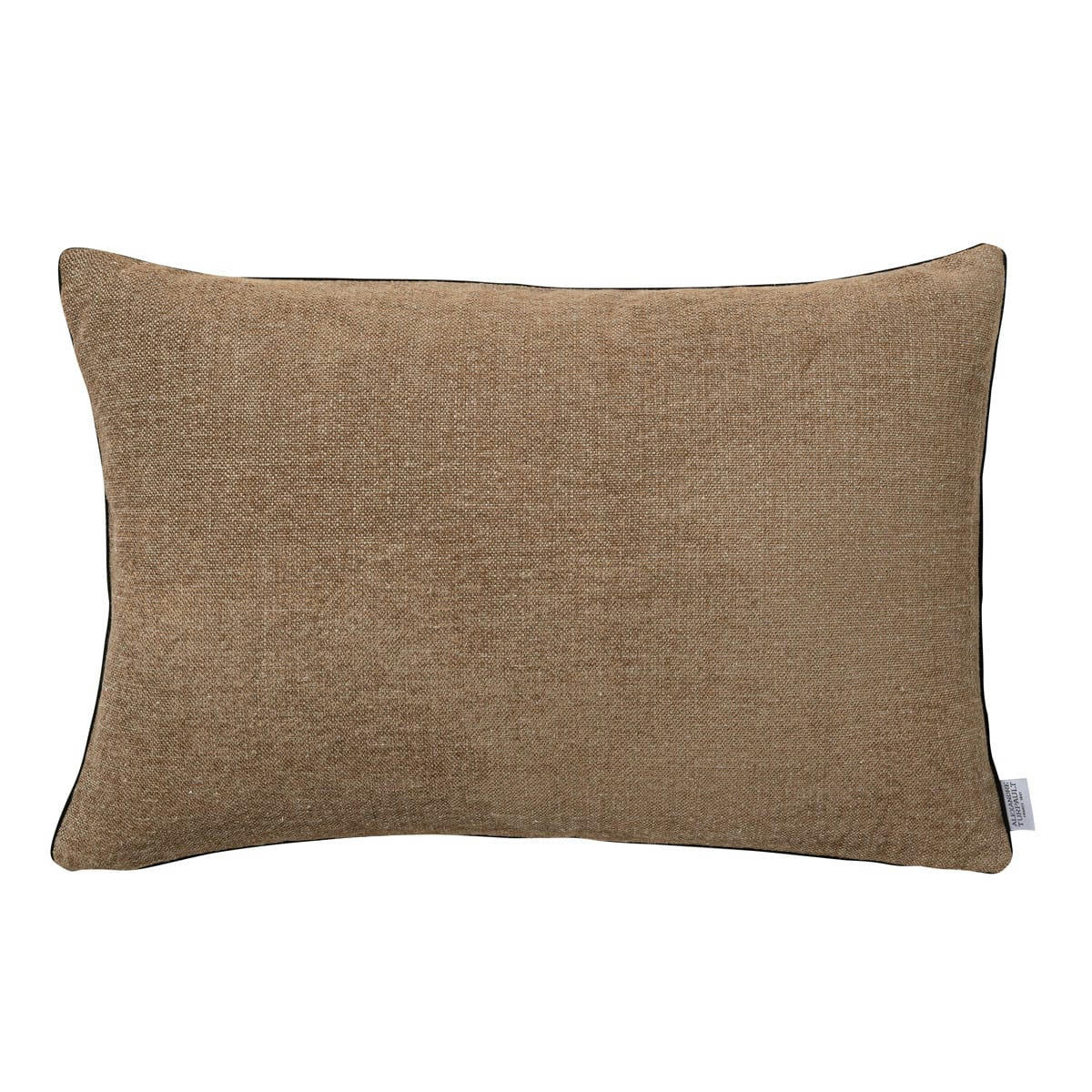 VOLTAIRE - Housse de coussin en lin et velour orangé 40x60