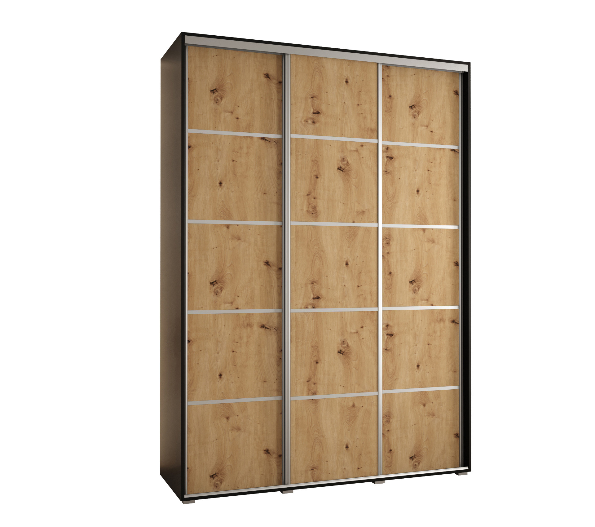 Szafa przesuwna 45 wysoka DAVOS 4 170 czarny artisan srebrny