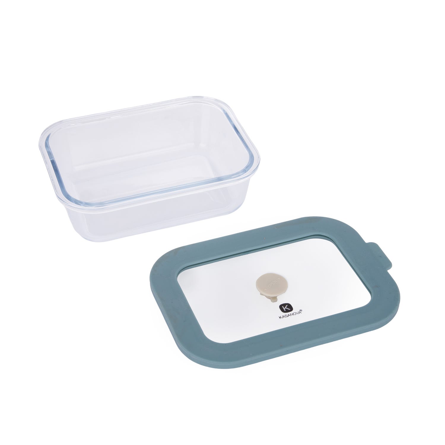 Contenitore alimentare 640 ml vetro azzurro