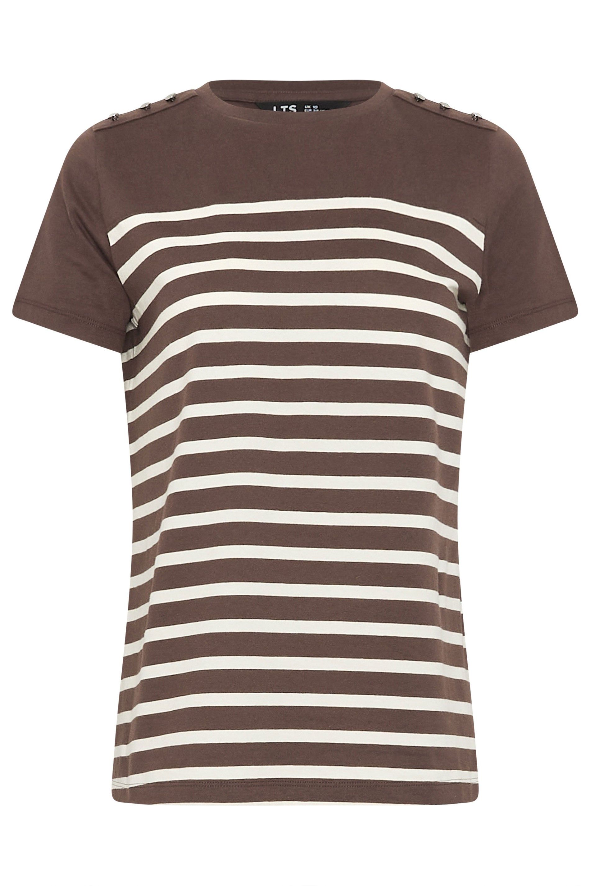 Long Tall Sally Tall Stripe Button T-Shirt
