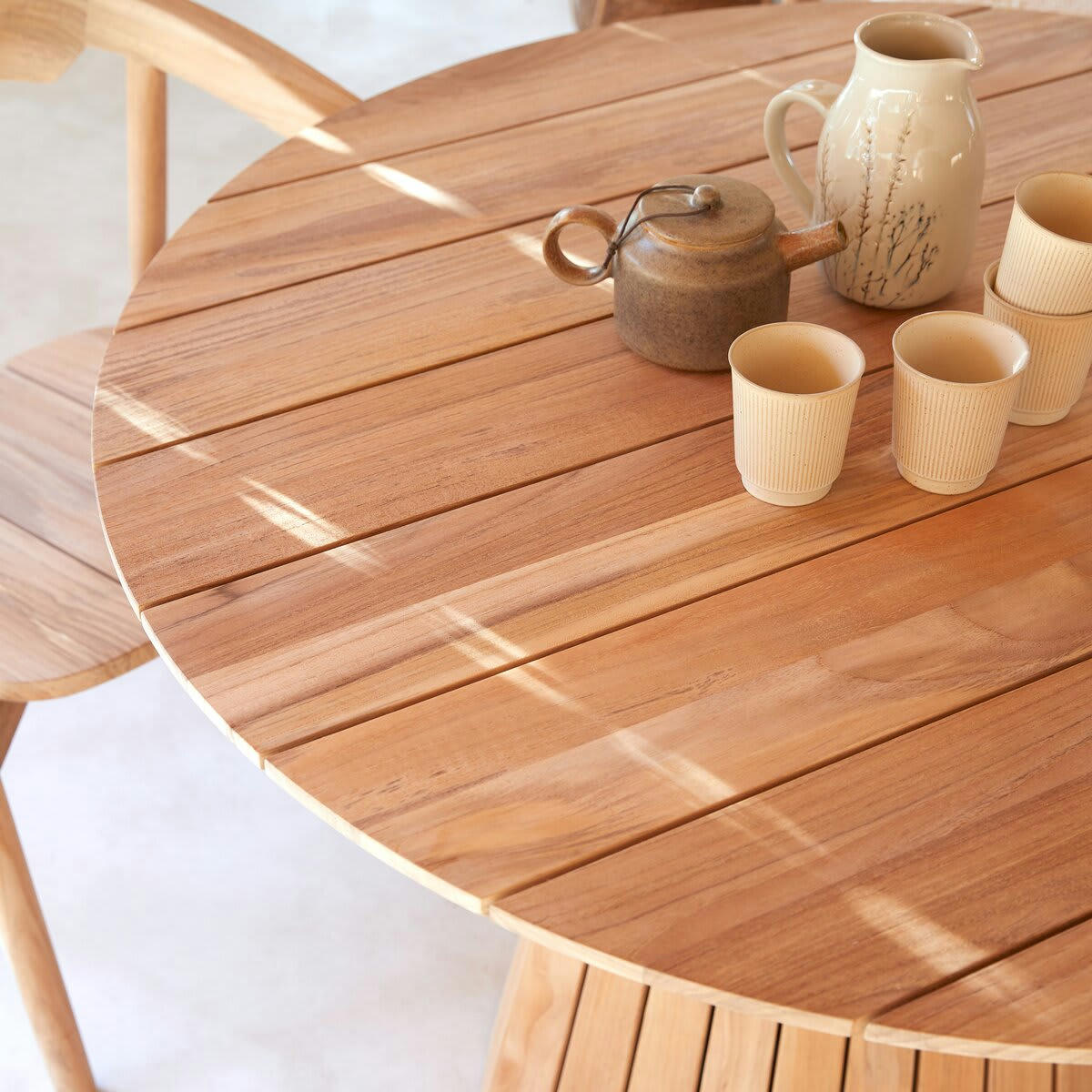 PALOMA - Table ronde en teck massif 6 pers.