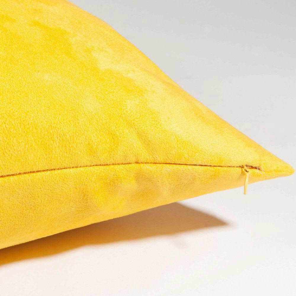 - Coussin en suédine jaune 60x60