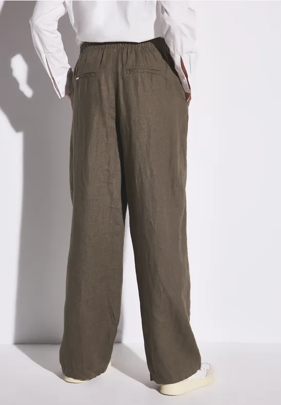Wide Leg Leinenhose