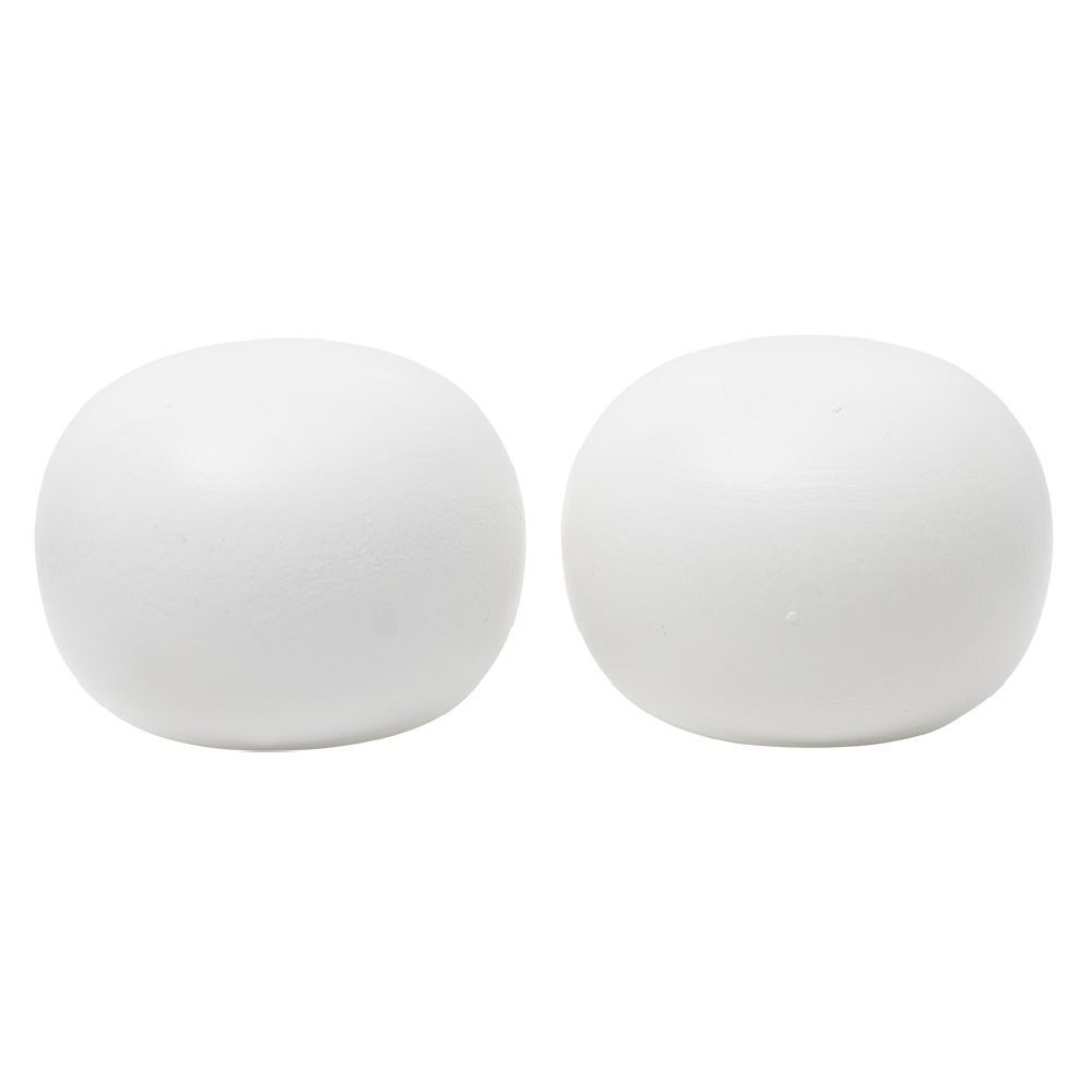 Embout de tringle forme galet en bois blanc Ø28mm x2