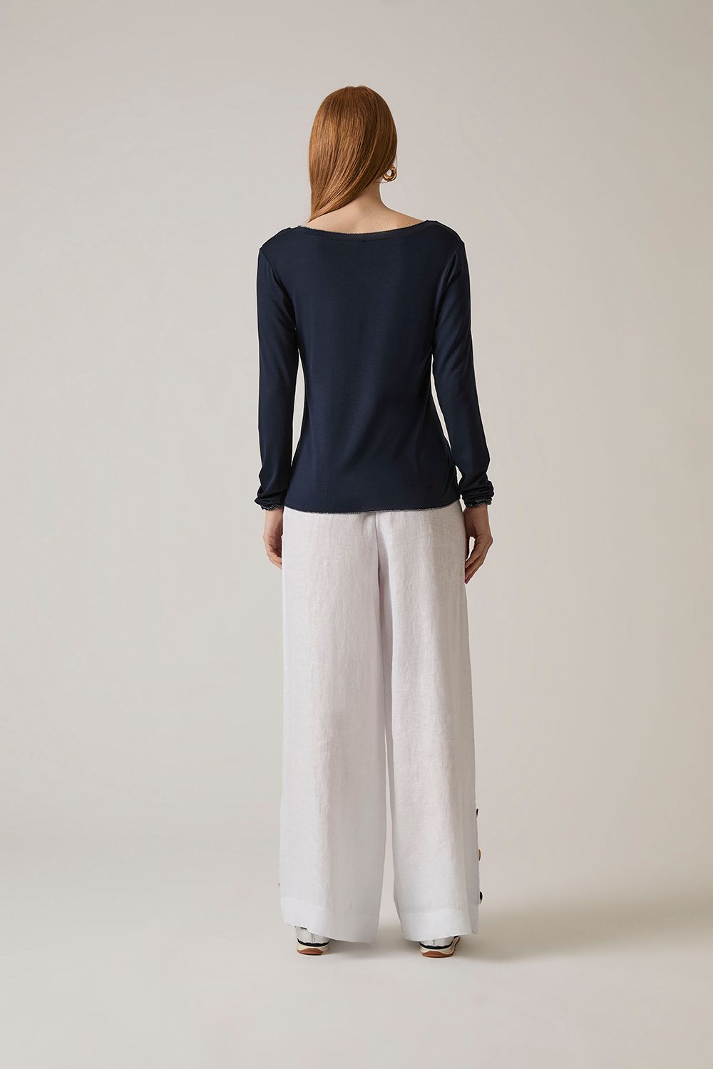 James Lakeland Long Sleeve Navy Top