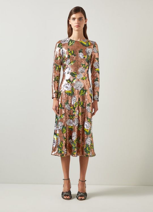 Marcel Green Floral Sequin Dress
