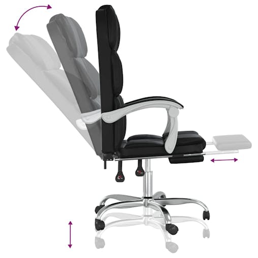 NNEVL Reclining Office Chair Black Faux Leather