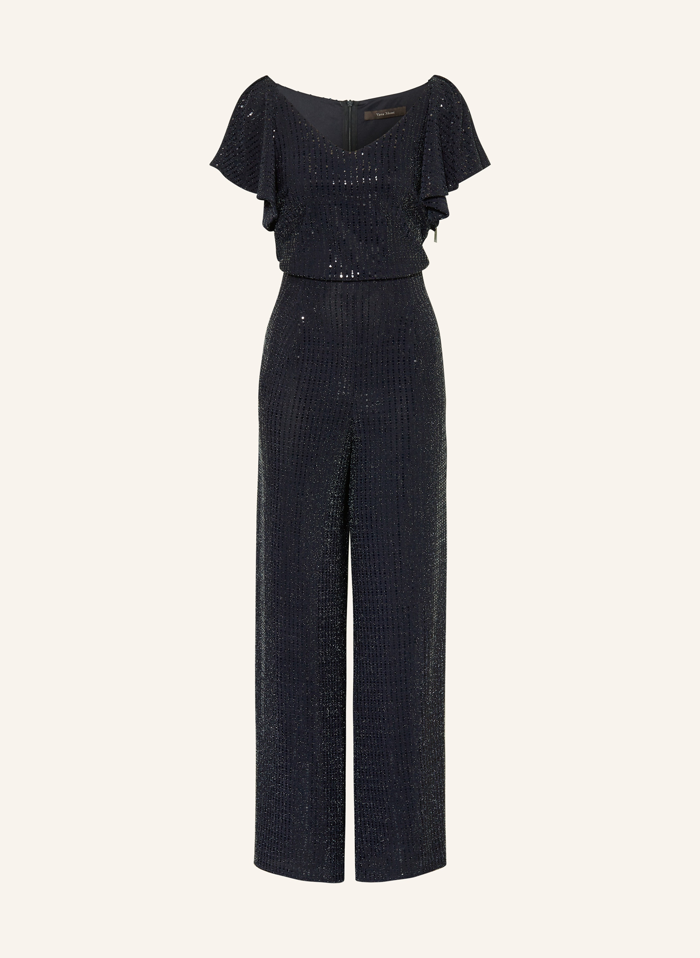 Vera Mont Jumpsuit mit Volants und Pailletten
