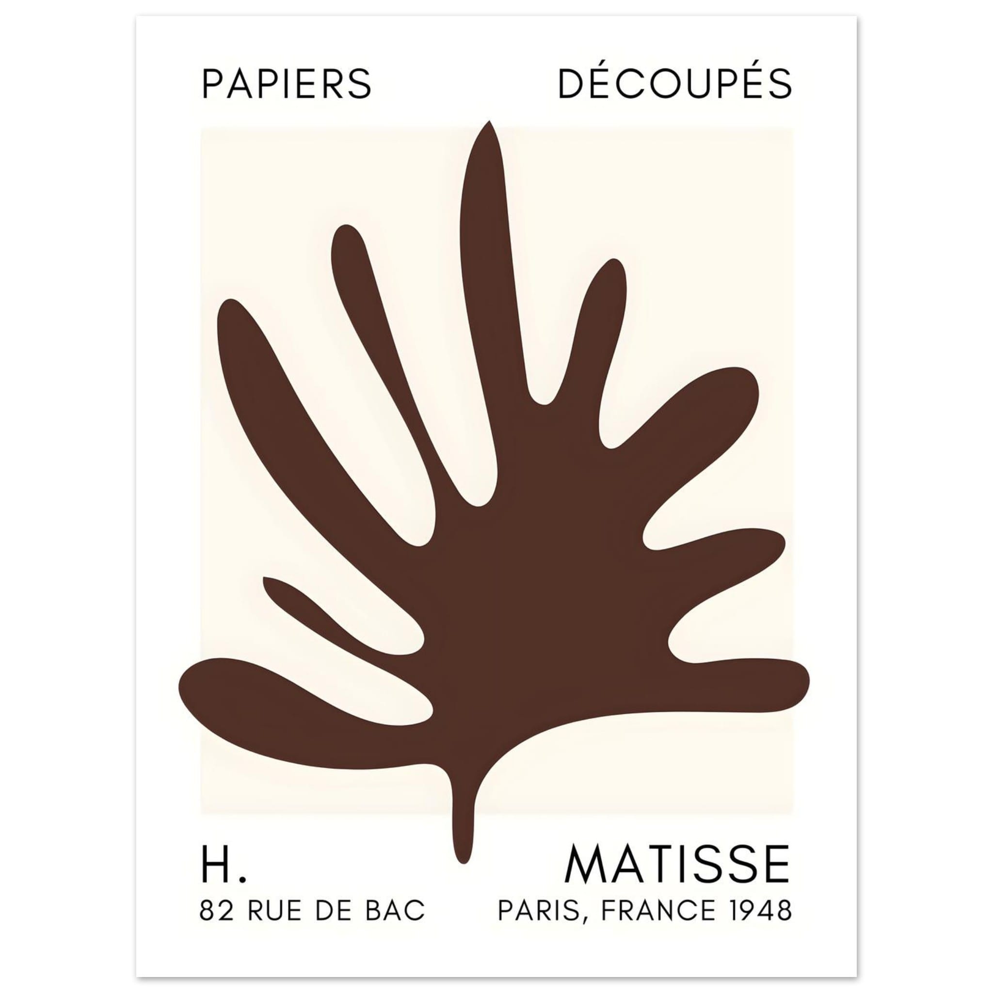 Artfulprints Poster Matisse – Coral drift brown  - 30x40 cm - Bruin
