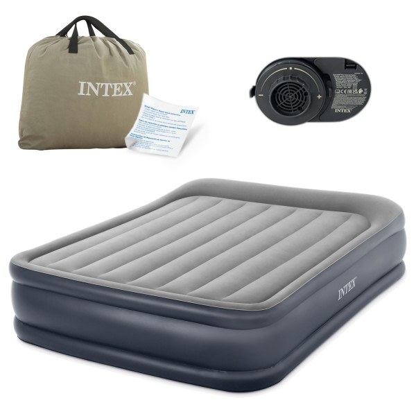 Materac dmuchany Intex dwuosobowy z wbudowaną pompką 203x152x42 cm
