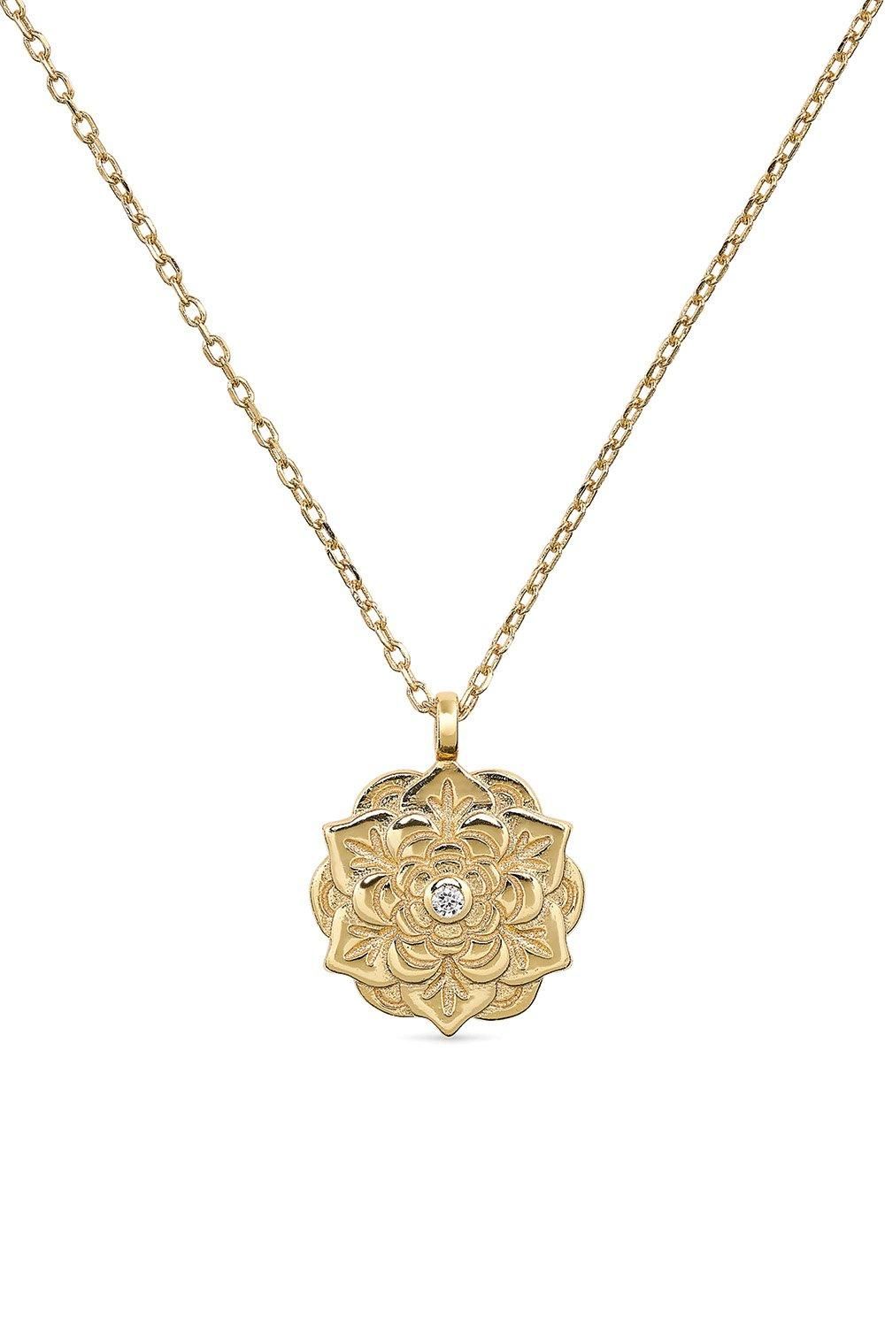 Elk & Bloom Dainty 18K Gold Lotus Flower Necklace
