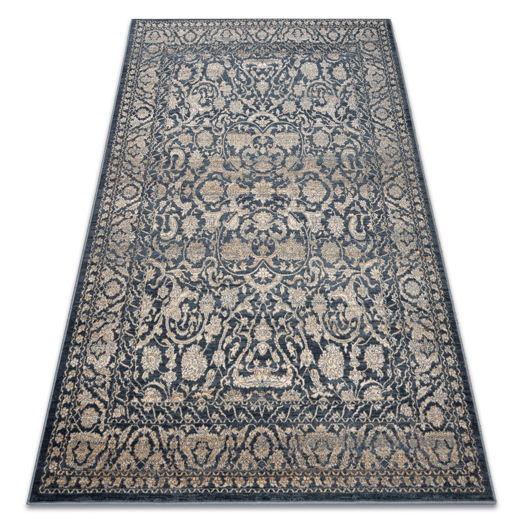 Dywan wełniany NAIN Ornament vintage 7557/51944 beż / granat 80x150 cm