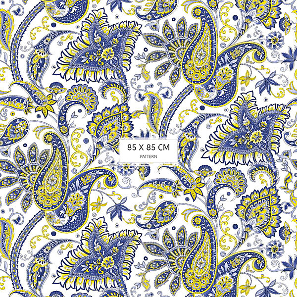 Papier peint avec motifs orientals blanc - 340x260 cm (l x h)