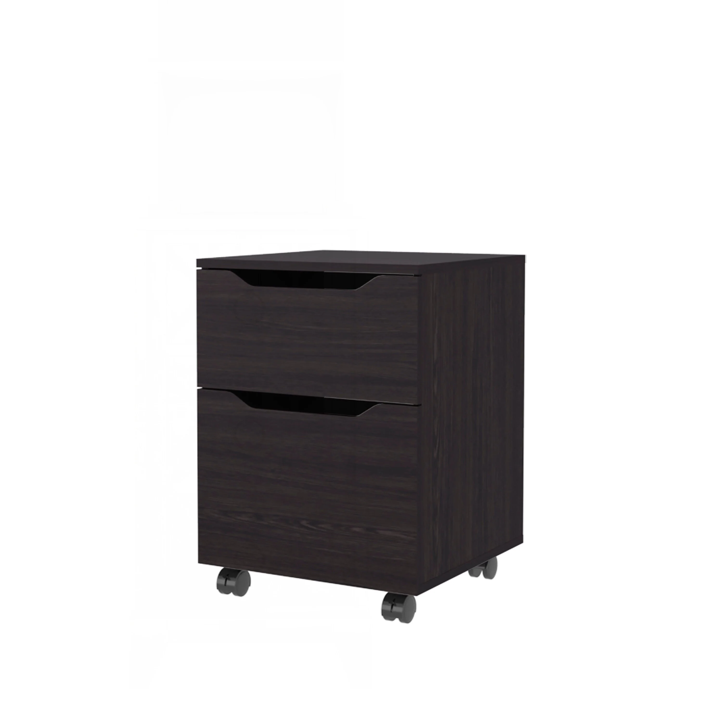 Stylish Wengue Nightstand with Versatile Storage and Mobility Feature