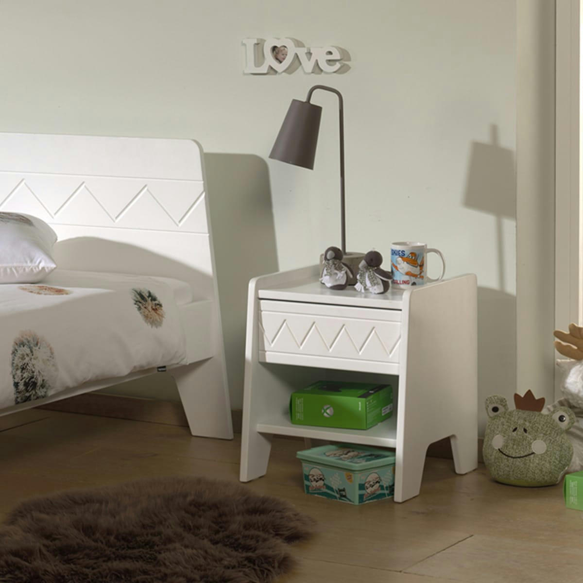 WYNNIE - Table de chevet 1 tiroir blanc