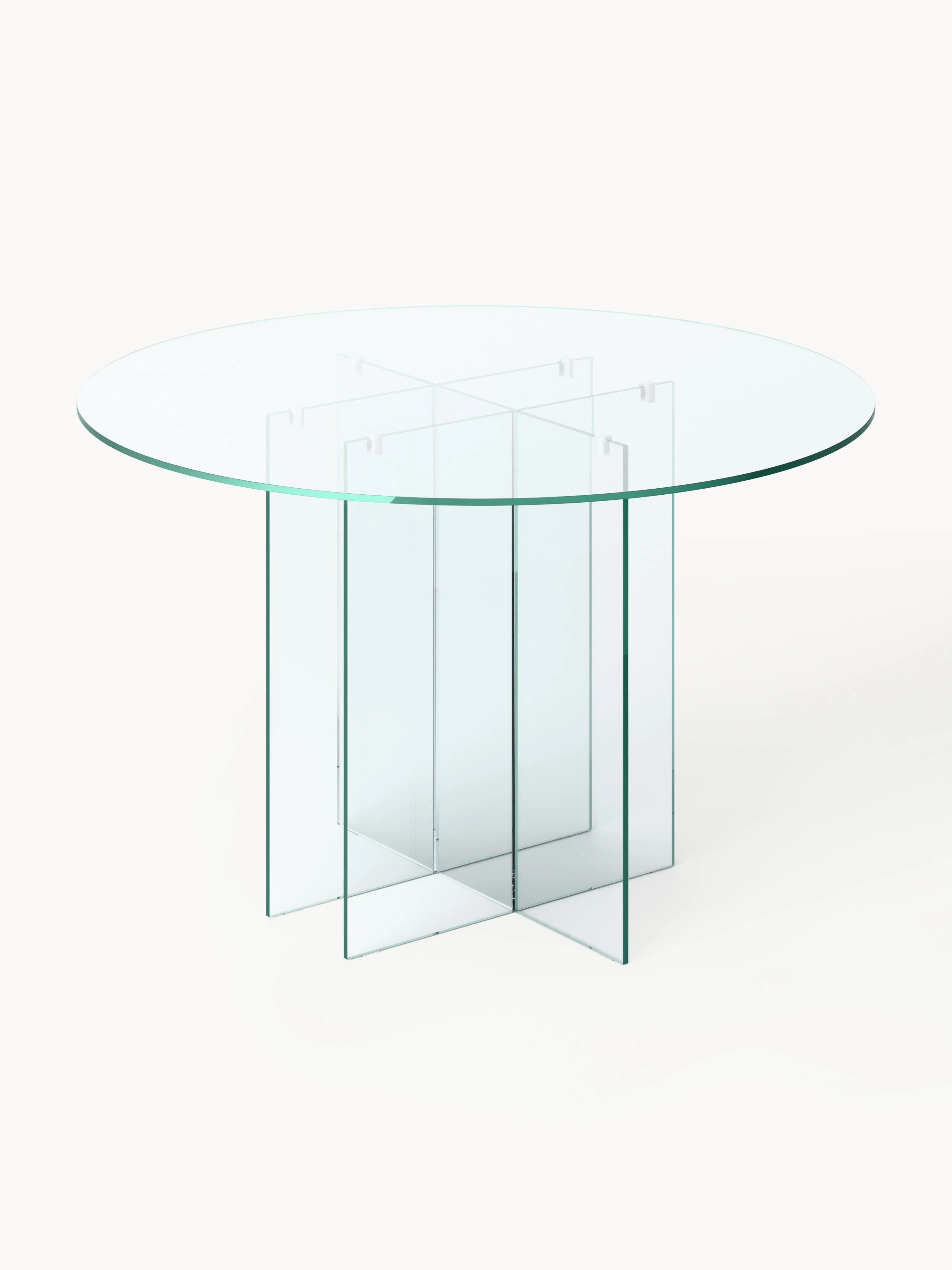 Runder Esstisch Anouk aus Glas, in verschiedenen Größen