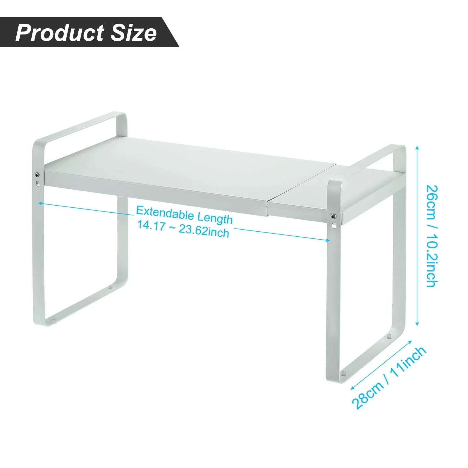 Expandable Cabinet Shelf Organizers, Stackable Counter Shelves