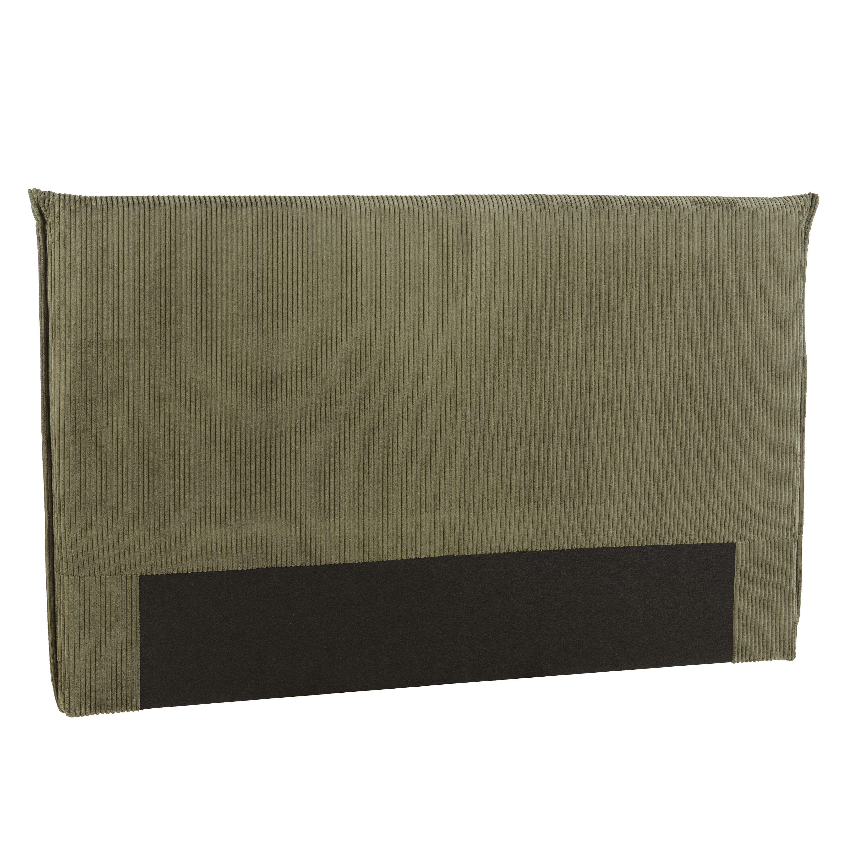 Tête de lit rembourrée pour lits 140/160cm velours côtelé vert RIVANA